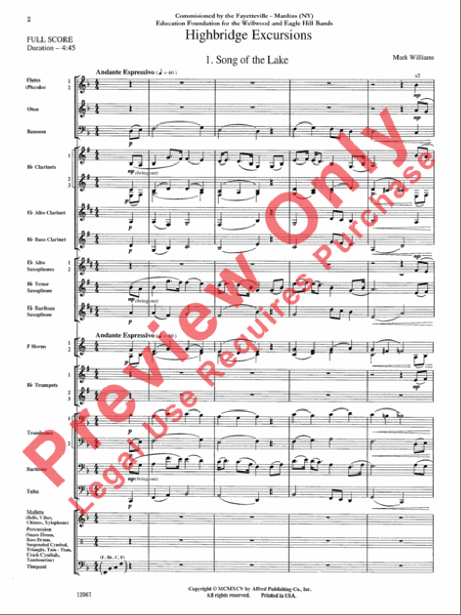 Highbridge Excursions Highbridge Excursions Concert Band scores gallery preview page 3