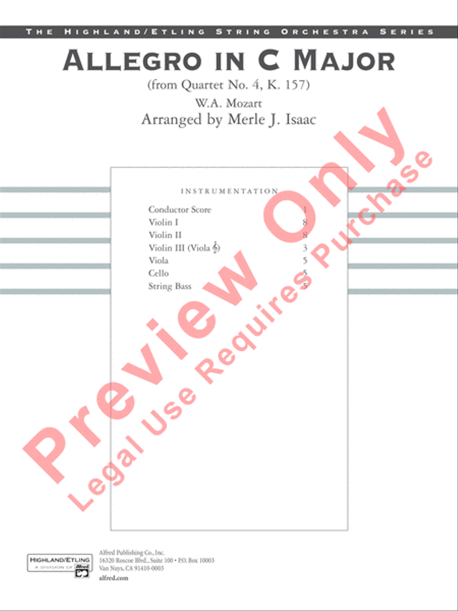 Allegro in C Major Allegro in C Major String Orchestra scores gallery preview page 2