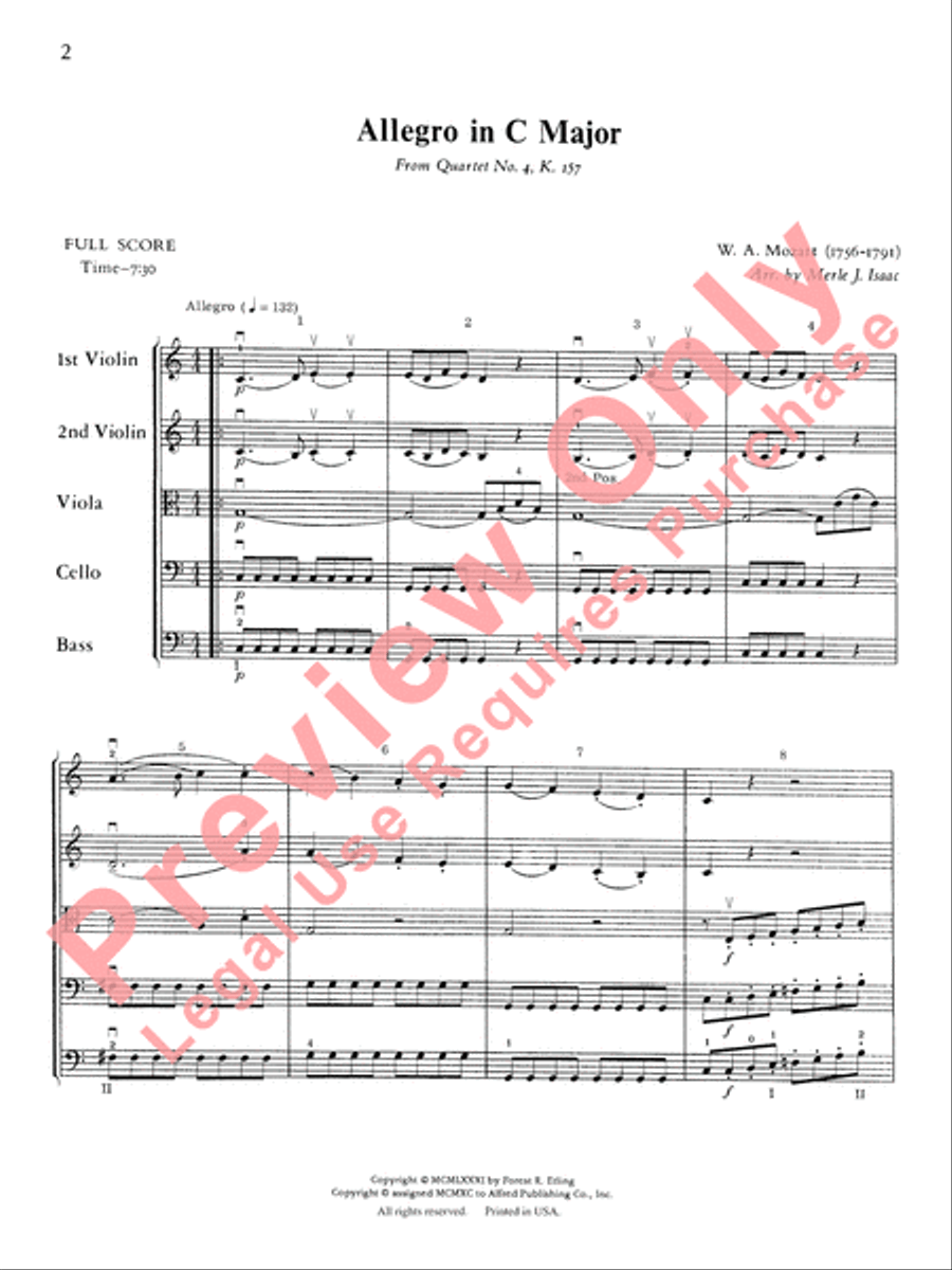 Allegro in C Major Allegro in C Major String Orchestra scores gallery preview page 3