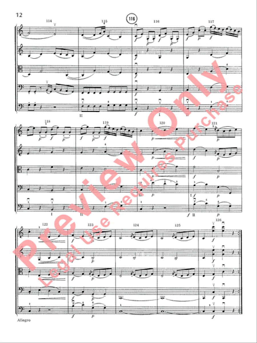 Allegro in C Major Allegro in C Major String Orchestra scores gallery preview page 13