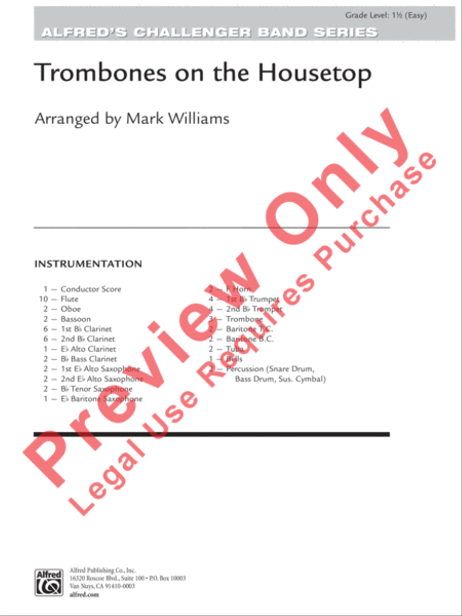 Trombones on the Housetop Concert Band scores gallery preview page 2