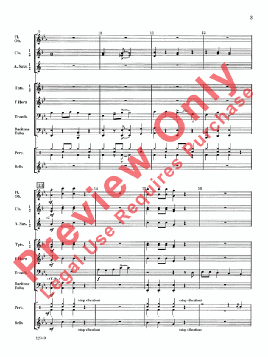 Trombones on the Housetop Concert Band scores gallery preview page 4