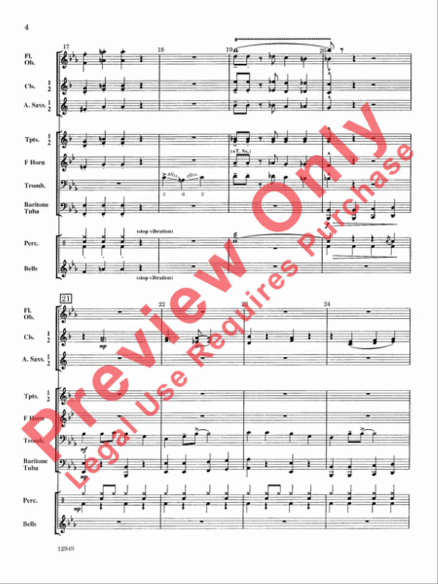 Trombones on the Housetop Concert Band scores gallery preview page 5