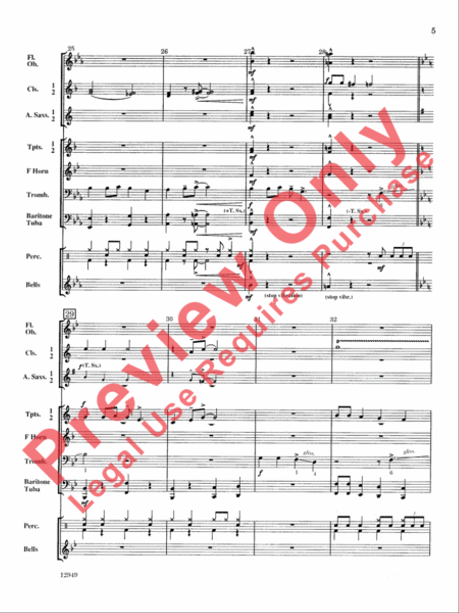 Trombones on the Housetop Concert Band scores gallery preview page 6