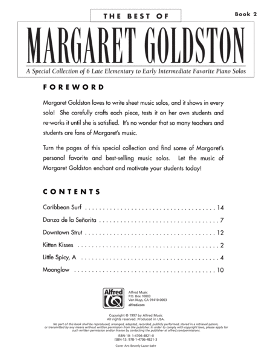 The Best of Margaret Goldston, Book 2 Easy Piano scores gallery preview page 2