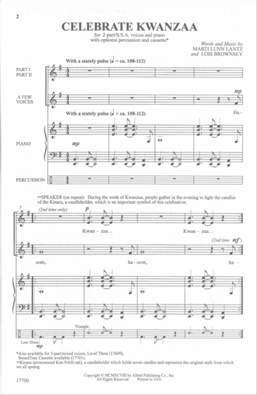 Celebrate Kwanzaa Celebrate Kwanzaa 2-Part scores gallery preview page 2