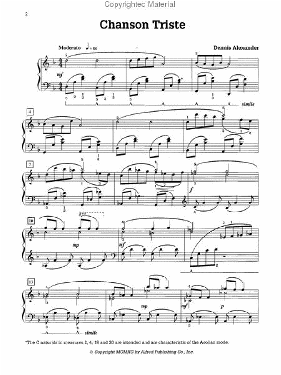 Chanson Triste Piano Solo scores gallery preview page 2
