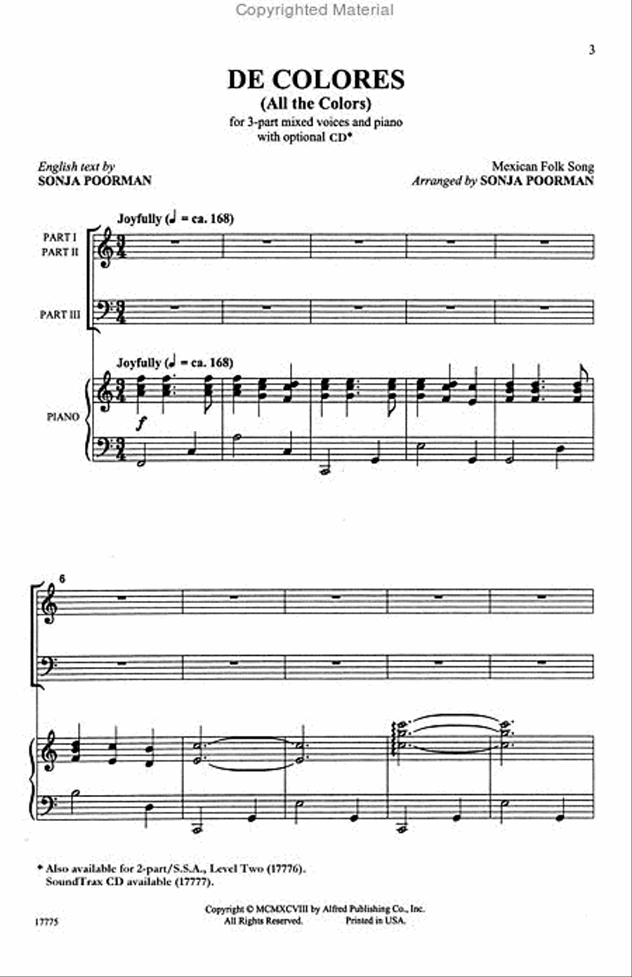 De Colores (All the Colors) 3-Part scores gallery preview page 2