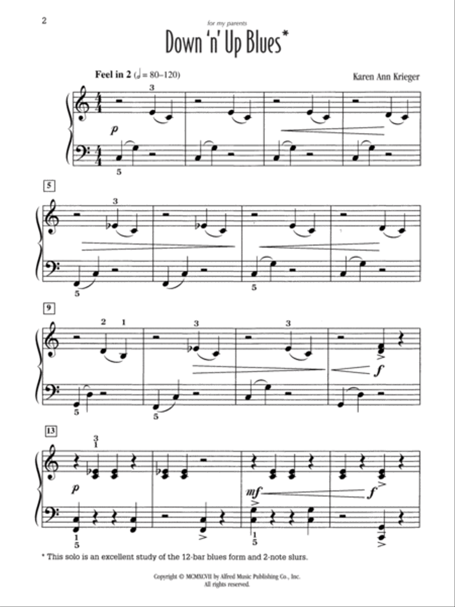 Down 'n' Up Blues Easy Piano scores gallery preview page 2