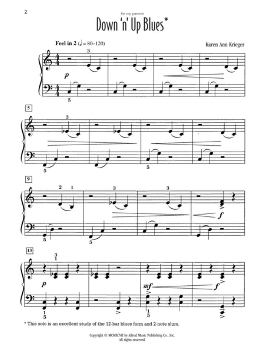 Down 'n' Up Blues Easy Piano scores gallery preview page 3