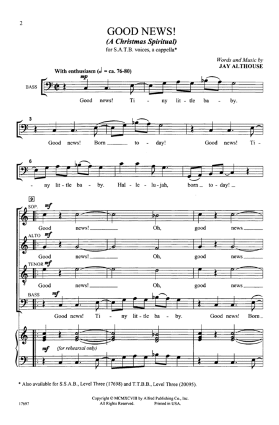Good News! (A Christmas Spiritual) 4-Part scores gallery preview page 2
