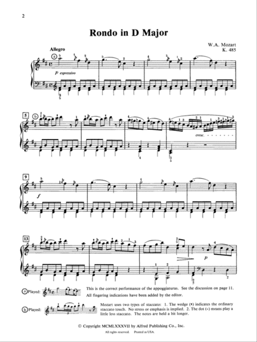 Mozart: Rondo in D Major, K. 485 Small Ensemble scores gallery preview page 2