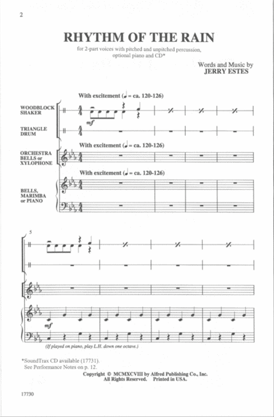 Rhythm of the Rain Rhythm of the Rain 2-Part scores gallery preview page 2