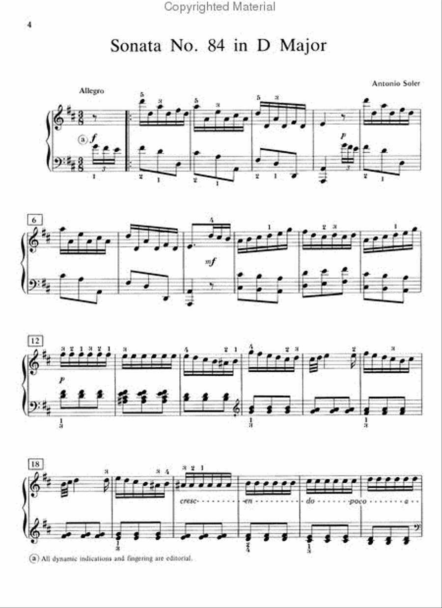 Sonata No. 84 in D Major Piano Solo scores gallery preview page 2