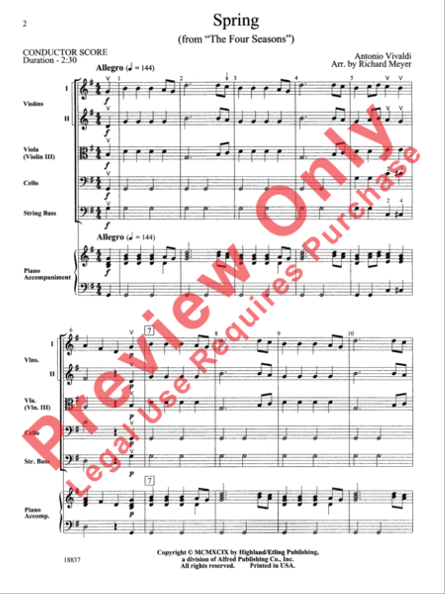 Spring Spring String Orchestra scores gallery preview page 3