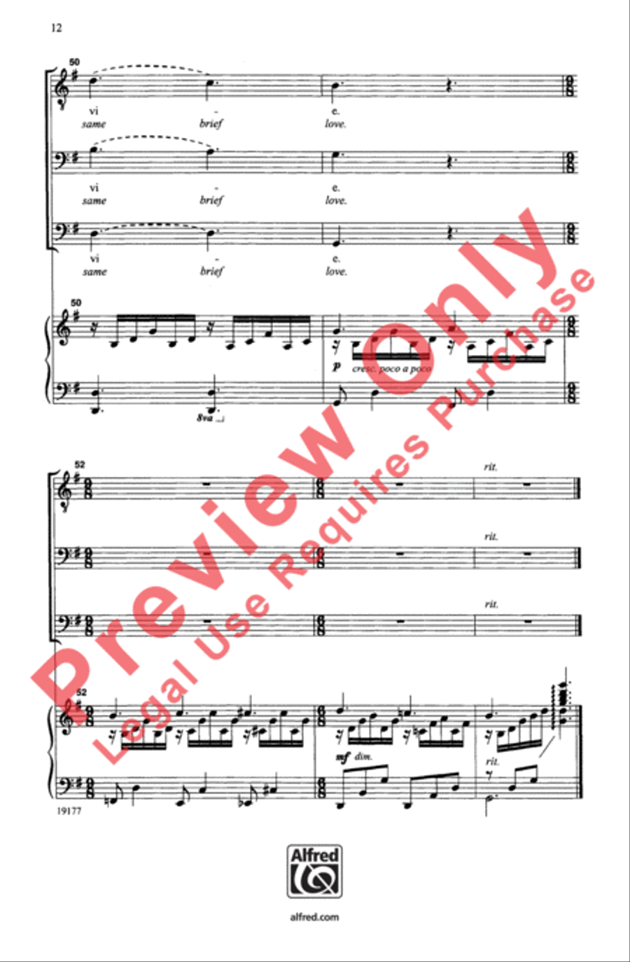 Plaisir d'Amour Plaisir d'Amour Men's Choir scores gallery preview page 12