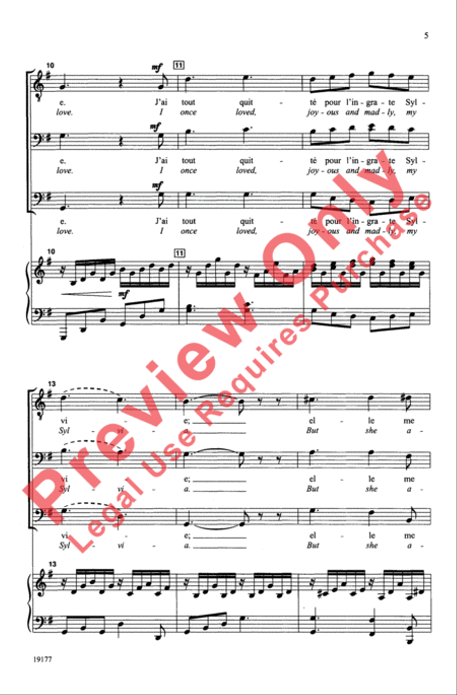 Plaisir d'Amour Plaisir d'Amour Men's Choir scores gallery preview page 5