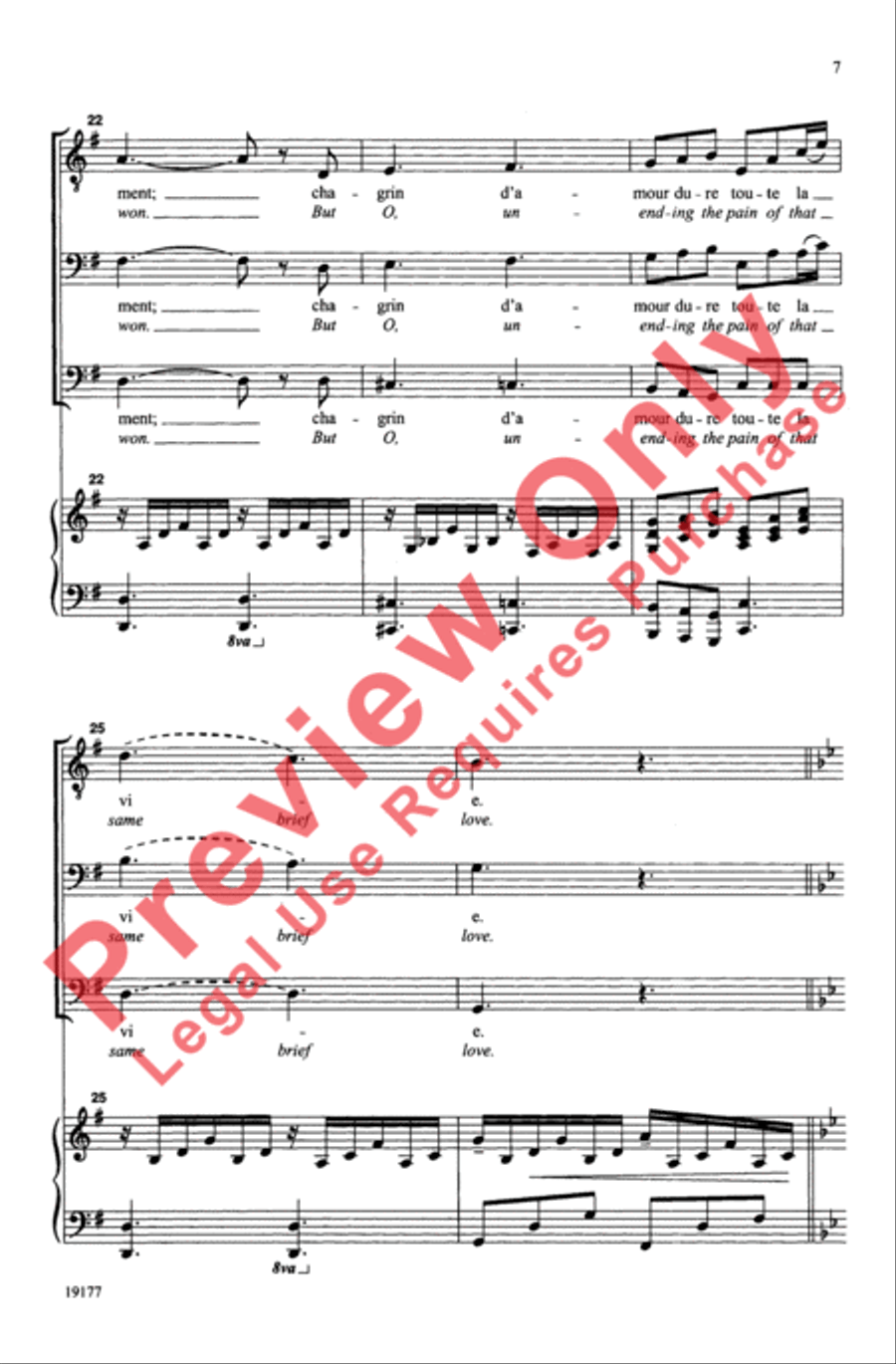 Plaisir d'Amour Plaisir d'Amour Men's Choir scores gallery preview page 7