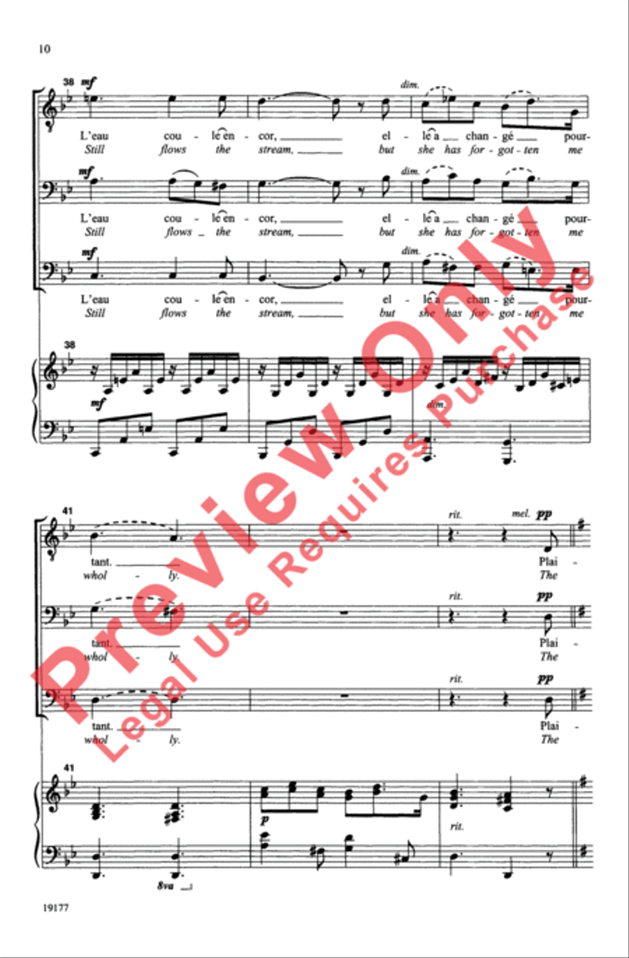 Plaisir d'Amour Plaisir d'Amour Men's Choir scores gallery preview page 10