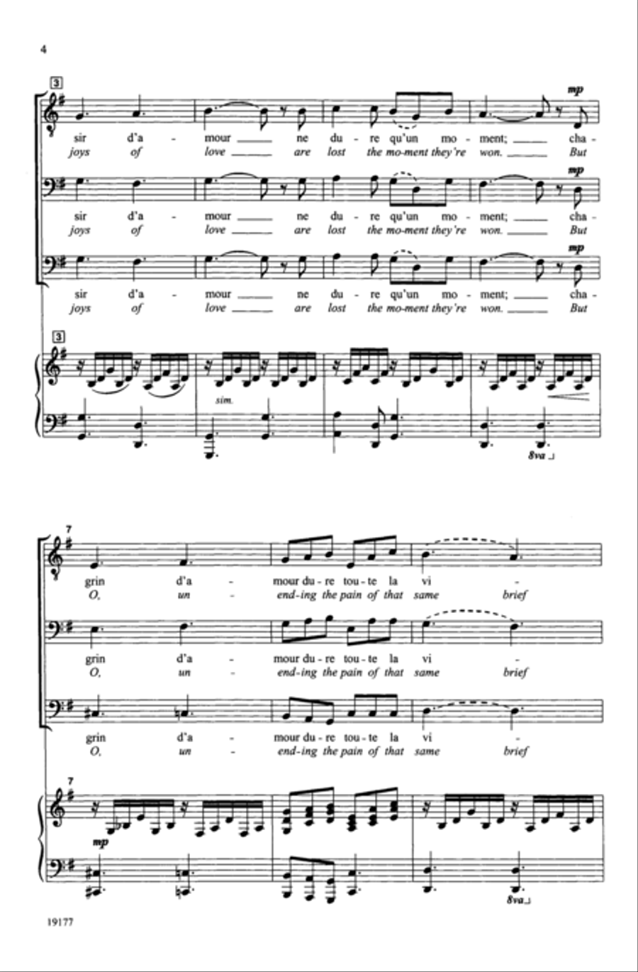 Plaisir d'Amour Plaisir d'Amour Men's Choir scores gallery preview page 14