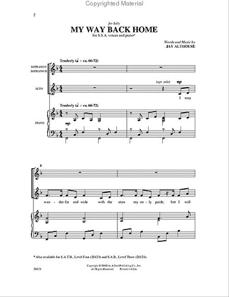 My Way Back Home Choir scores gallery preview page 2