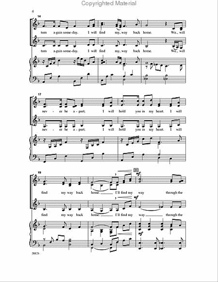 My Way Back Home Choir scores gallery preview page 3