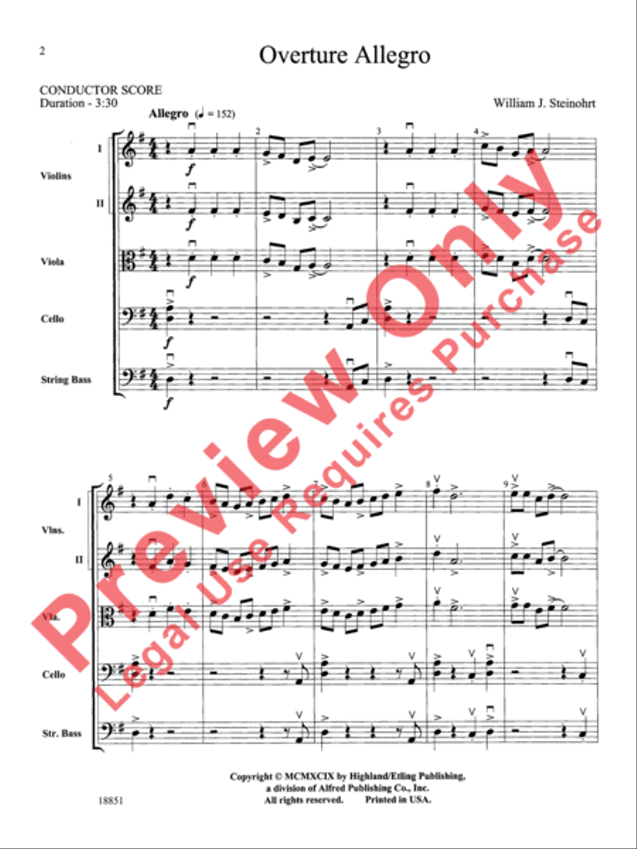 Overture Allegro Overture Allegro String Orchestra scores gallery preview page 3