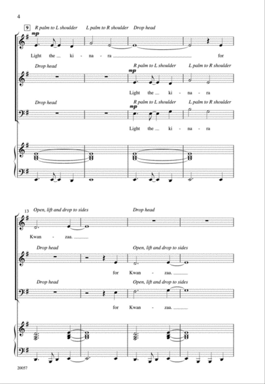 Light the Kinara for Kwanzaa Choir scores gallery preview page 3