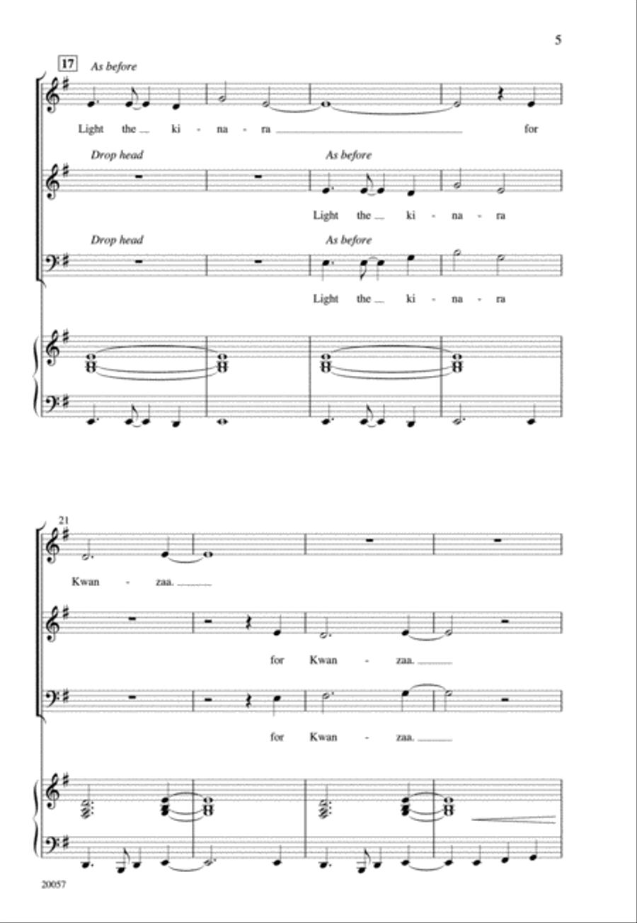 Light the Kinara for Kwanzaa Choir scores gallery preview page 4