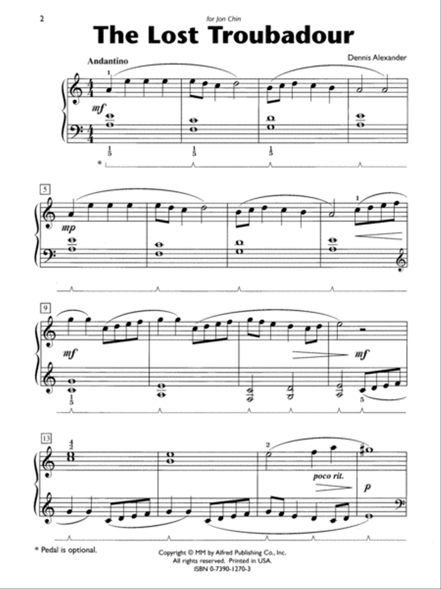 The Lost Troubador The Lost Troubador Easy Piano scores gallery preview page 3