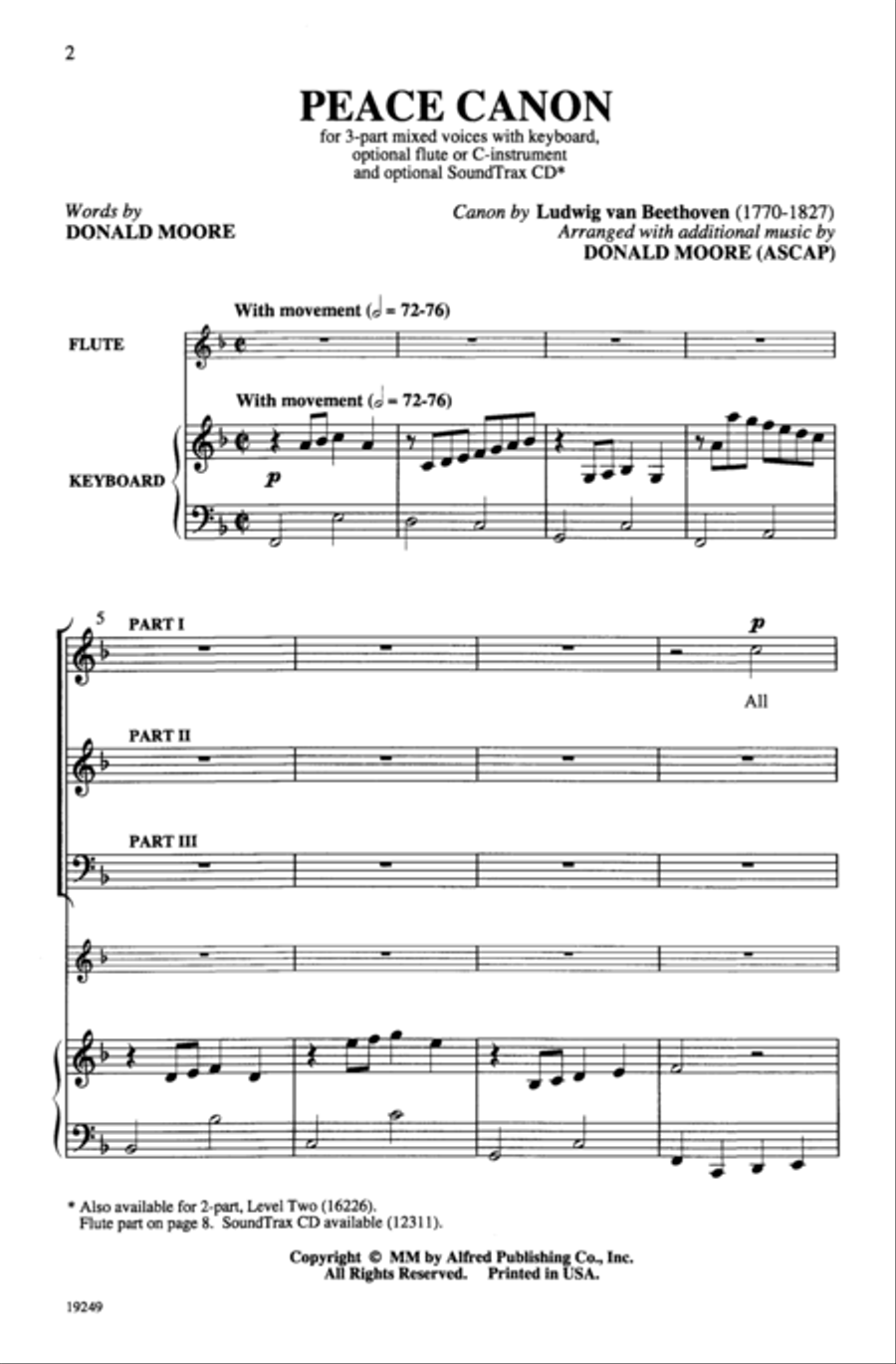 Peace Canon Choir scores gallery preview page 2