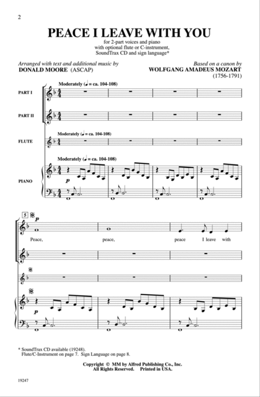Peace I Leave with You Peace I Leave with You 2-Part scores gallery preview page 2
