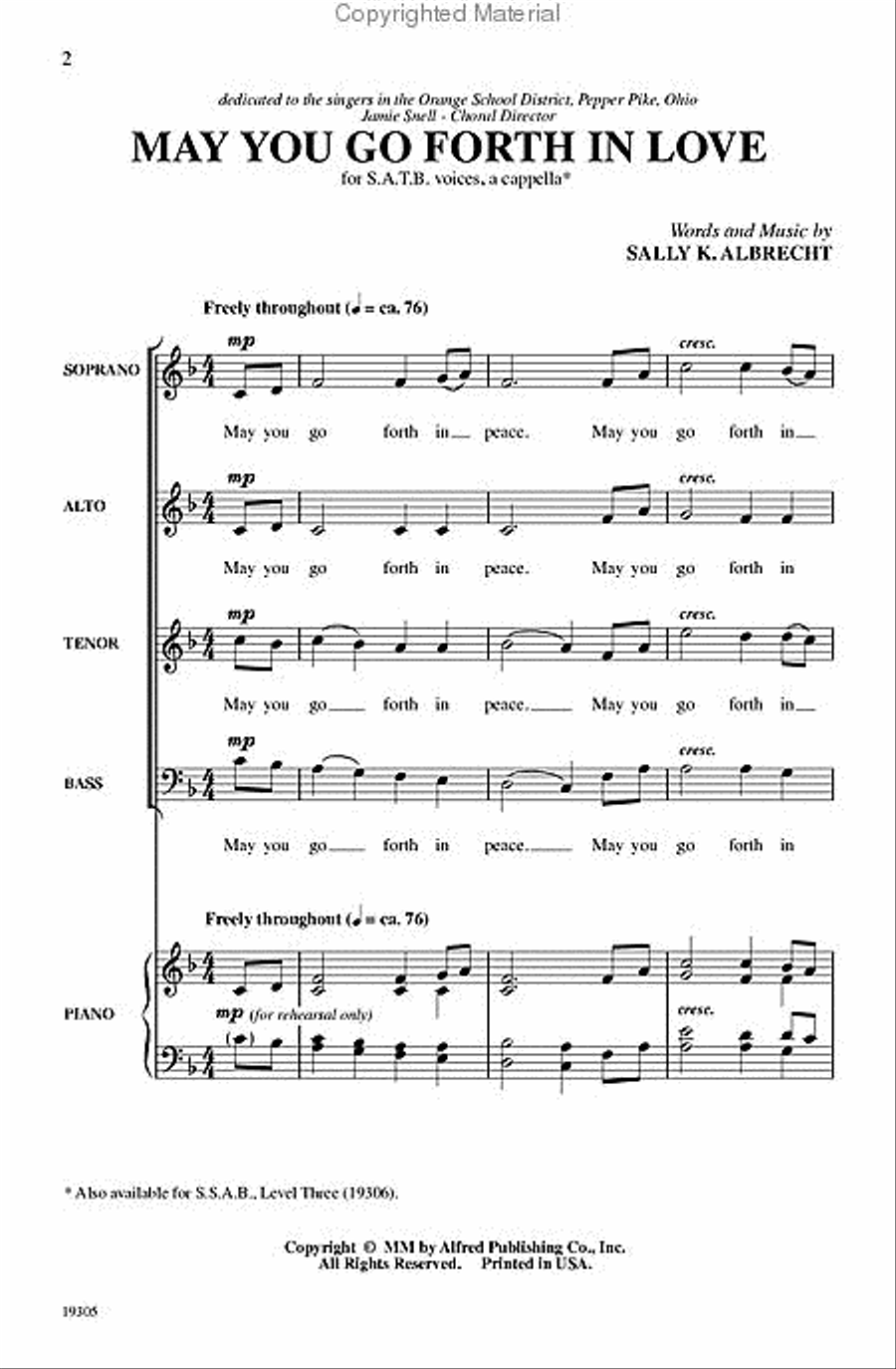 May You Go Forth in Love Choir scores gallery preview page 2