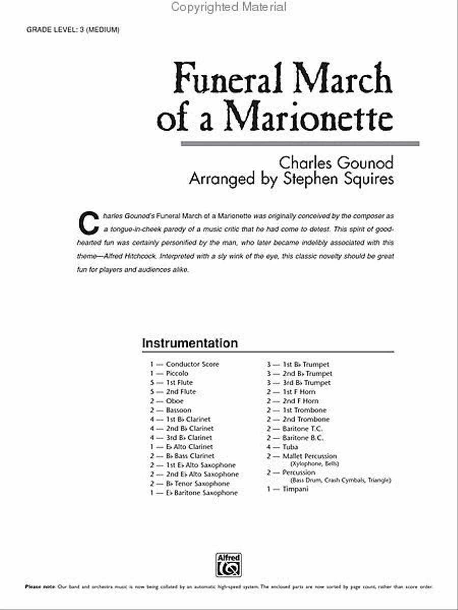 Funeral March of a Marionette Concert Band scores gallery preview page 34