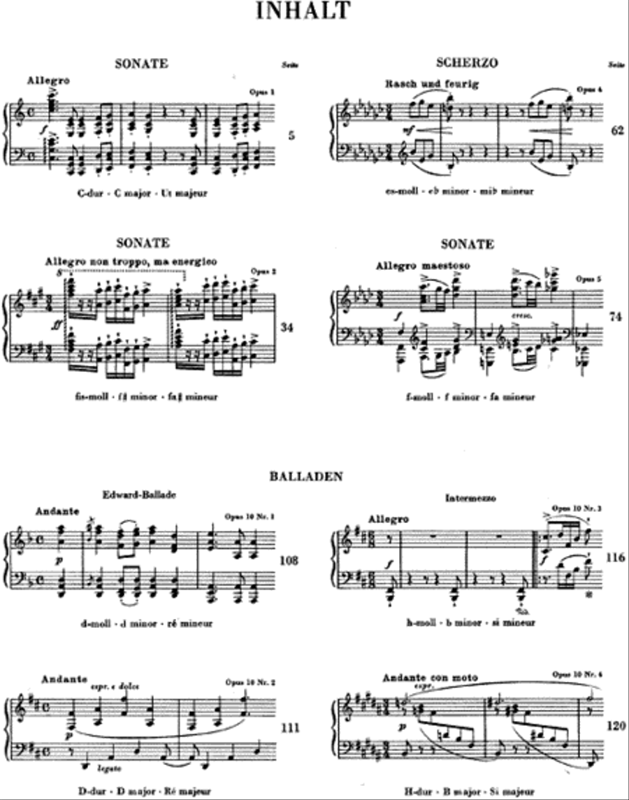 Sonatas, Scherzo and Ballades Piano Solo scores gallery preview page 2