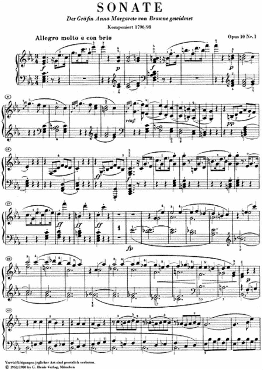 Piano Sonata No. 5 in C Minor, Op. 10, No. 1 Piano Solo scores gallery preview page 2