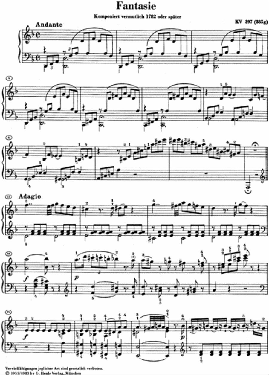 Fantasy D minor K397 (385g) Piano Solo scores gallery preview page 2
