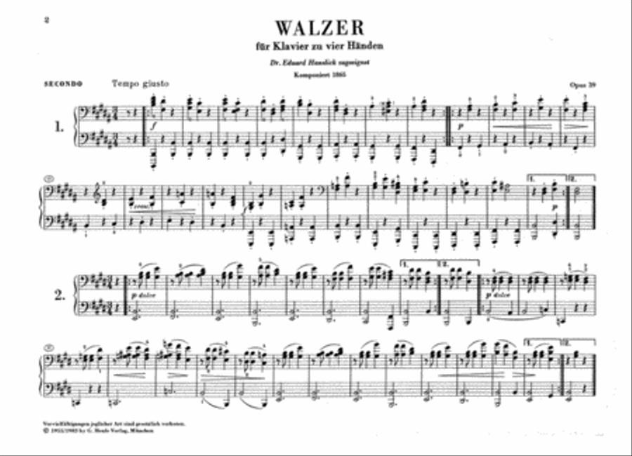 Waltzes Op. 39 Waltzes Op. 39 Piano Solo scores gallery preview page 2