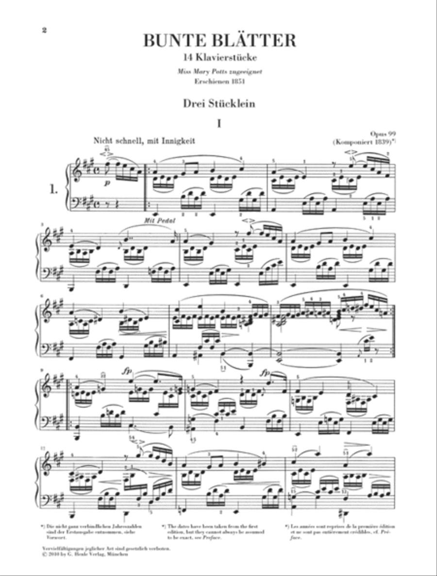 Coloured Leaves (Bunte Blätter) Op. 99 Piano Solo scores gallery preview page 2