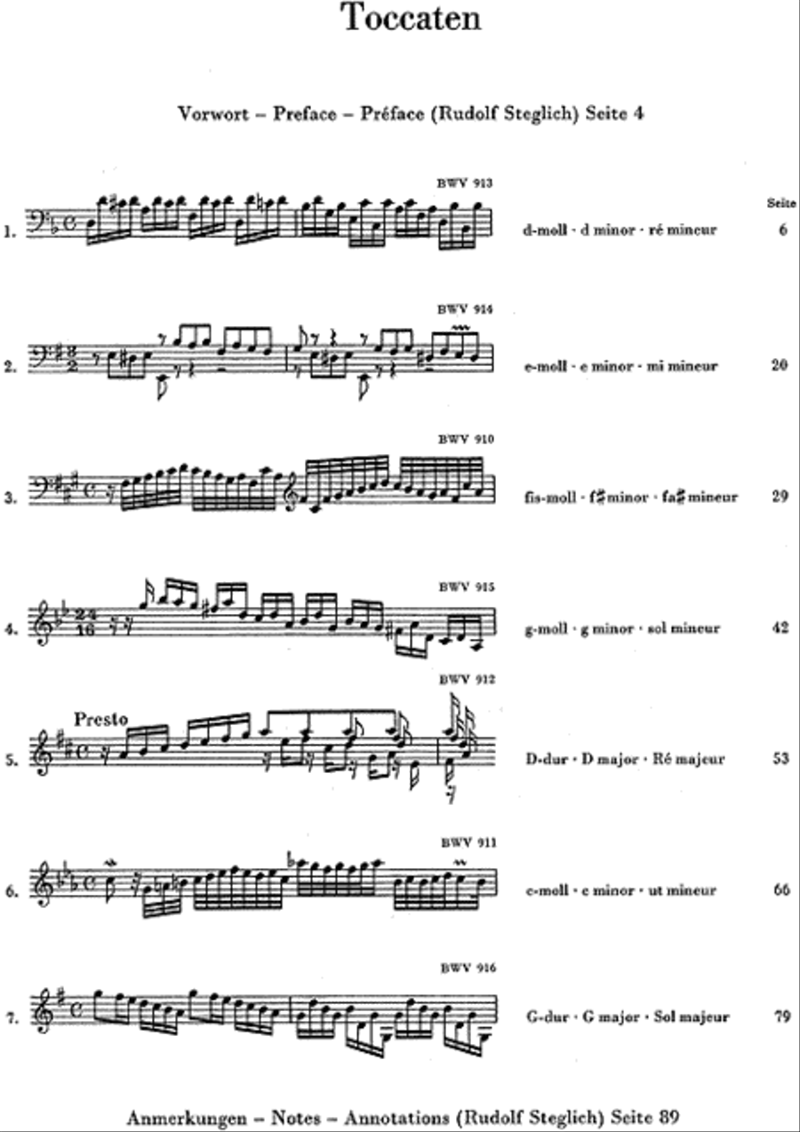 Toccatas BWV 910-916 Toccatas BWV 910-916 Piano Solo scores gallery preview page 2