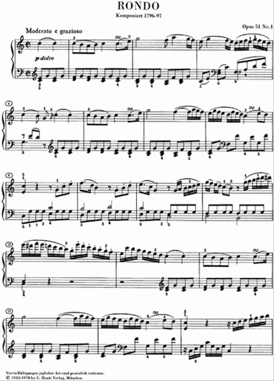 Rondo in C Major Op. 51, No. 1 Piano Solo scores gallery preview page 2