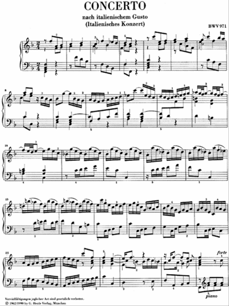 Italian Concerto BWV 971 Piano Solo scores gallery preview page 2