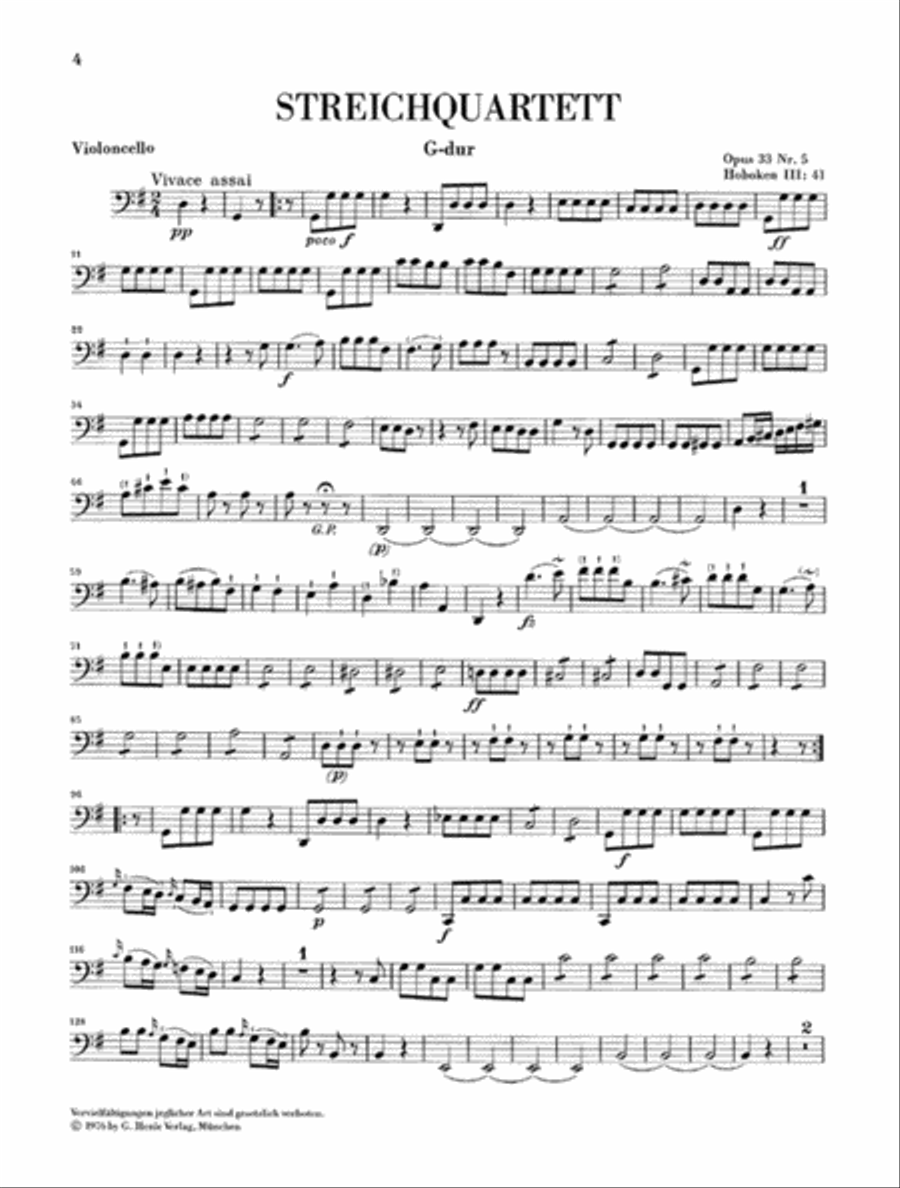 String Quartets, Vol. V, Op. 33 (Russian Quartets) String Quartet scores gallery preview page 6