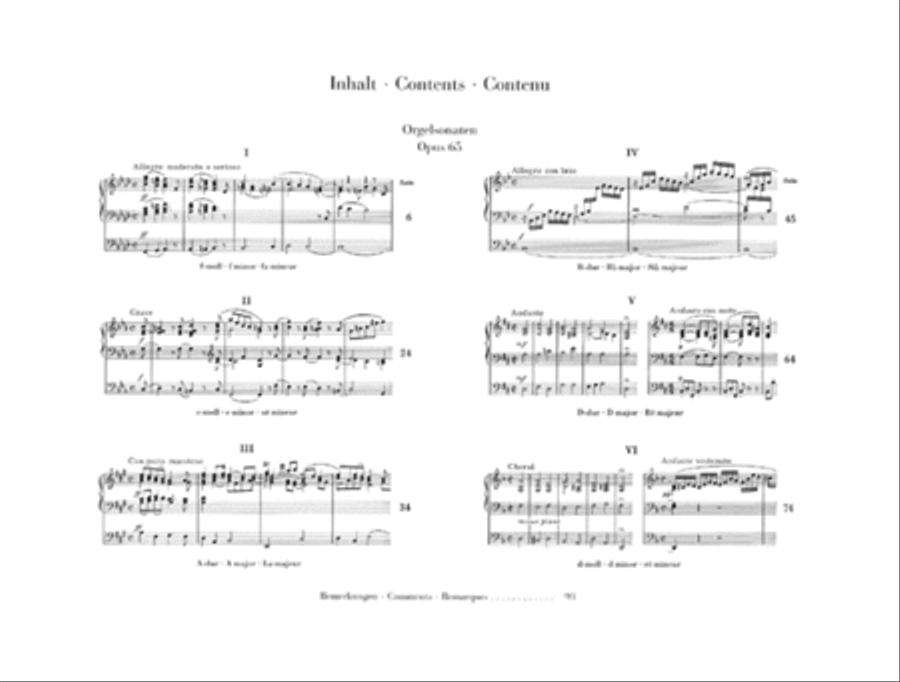 Organ Sonatas Op. 65
