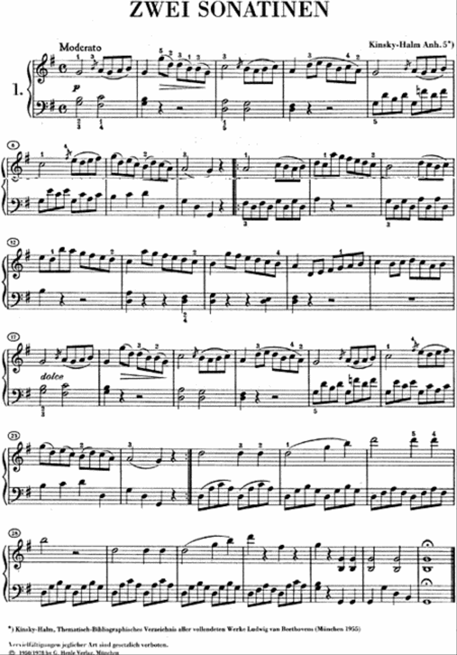 2 Sonatinas for Piano in F Major and G Major Anh. 5 Piano Solo scores gallery preview page 2