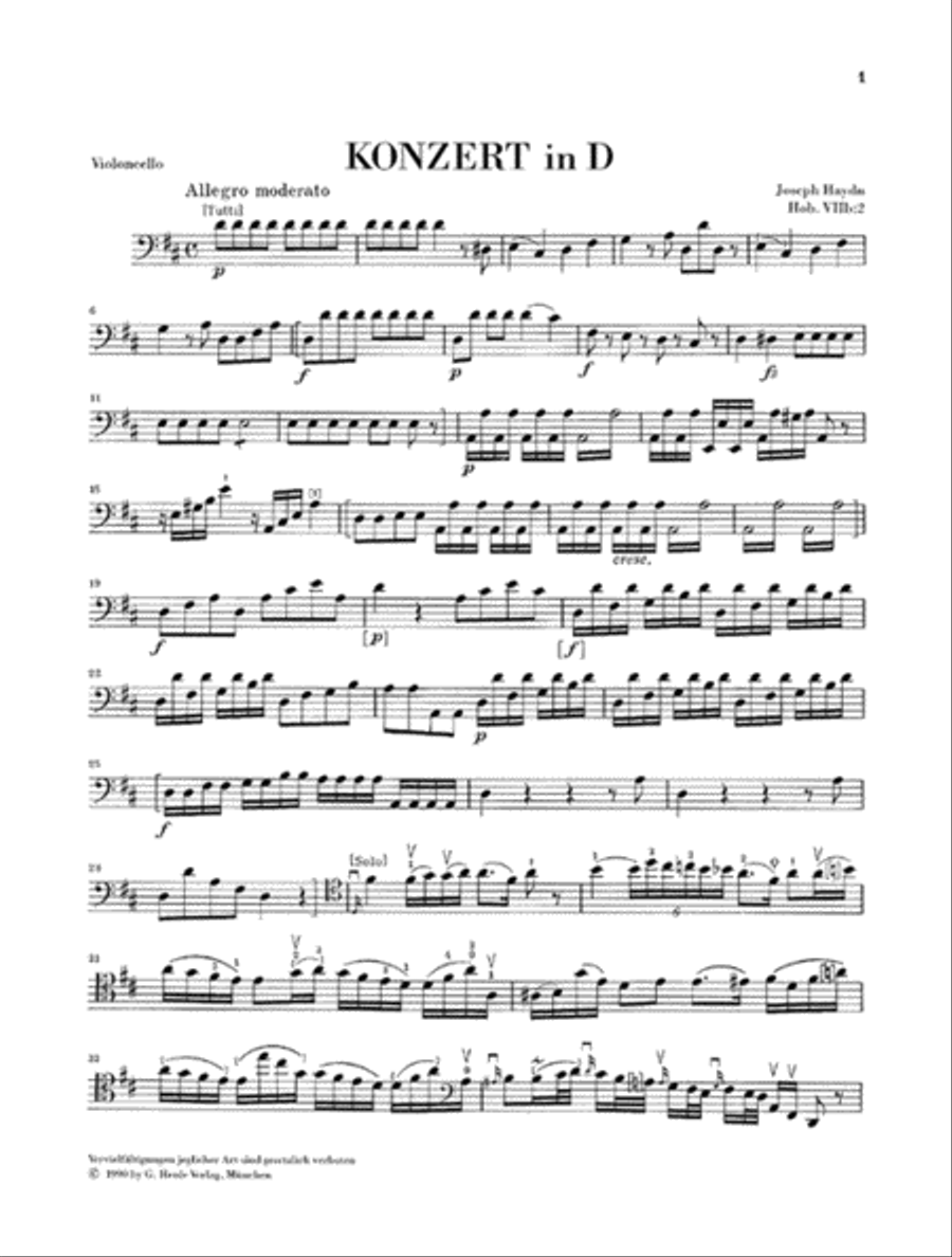 Concerto for Violoncello and Orchestra D major Hob. VIIb:2 Piano Accompaniment scores gallery preview page 2