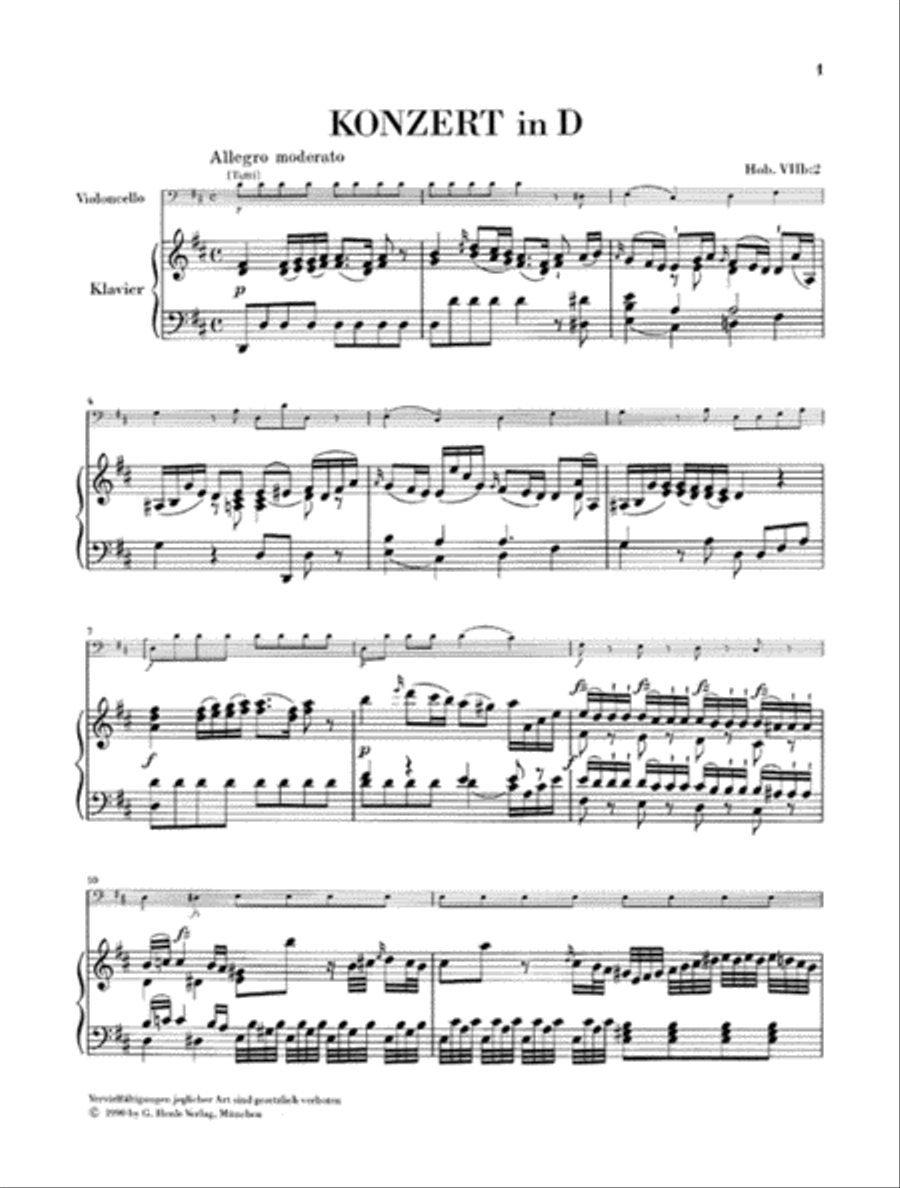 Concerto for Violoncello and Orchestra D major Hob. VIIb:2 Piano Accompaniment scores gallery preview page 3