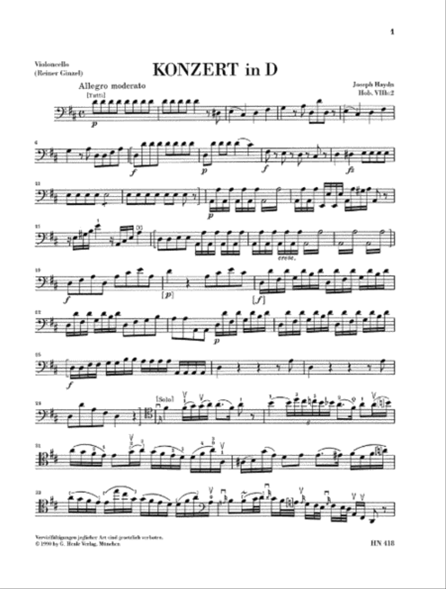 Concerto for Violoncello and Orchestra D major Hob. VIIb:2 Piano Accompaniment scores gallery preview page 5