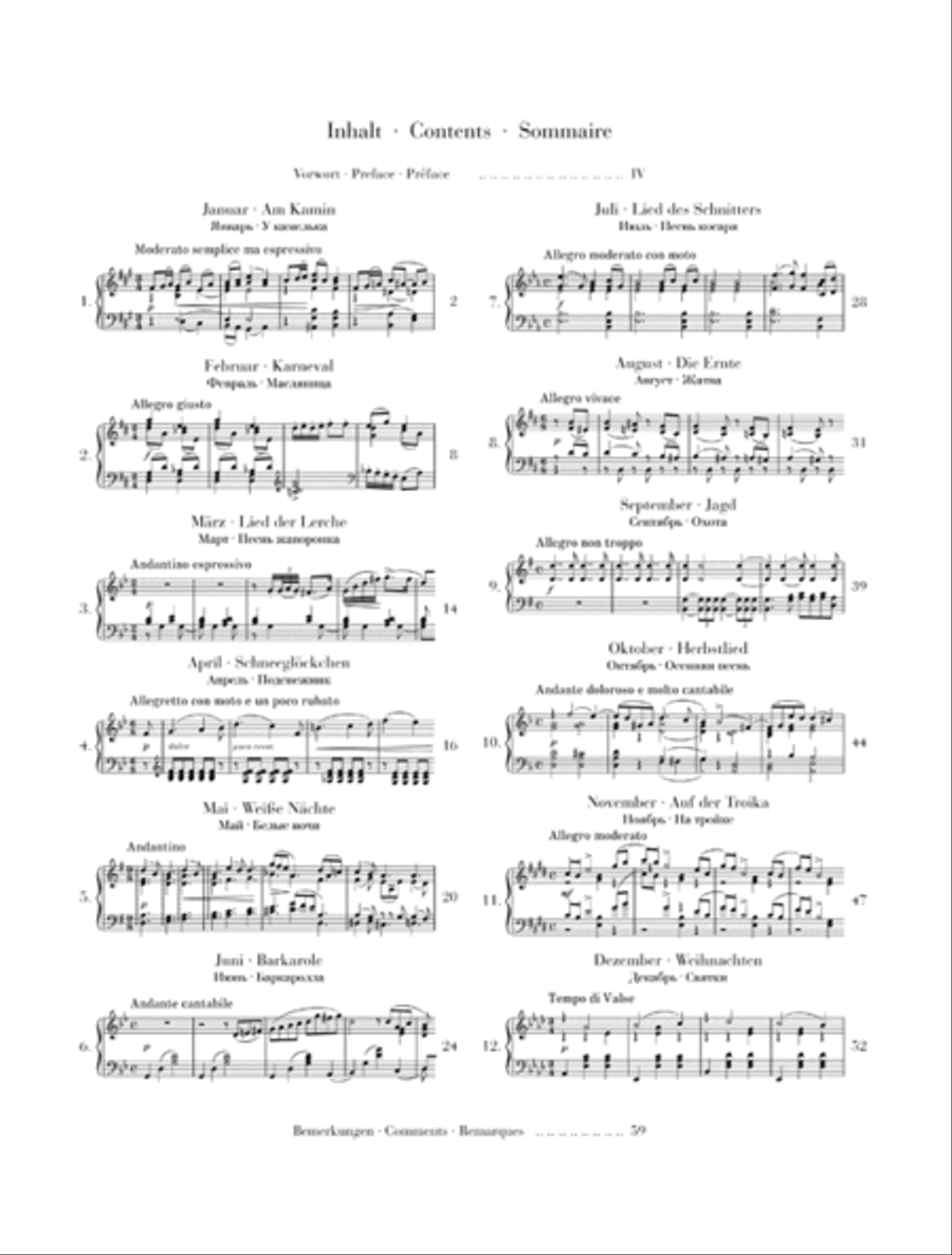 The Seasons Op. 37bis The Seasons Op. 37bis Piano Solo scores gallery preview page 2