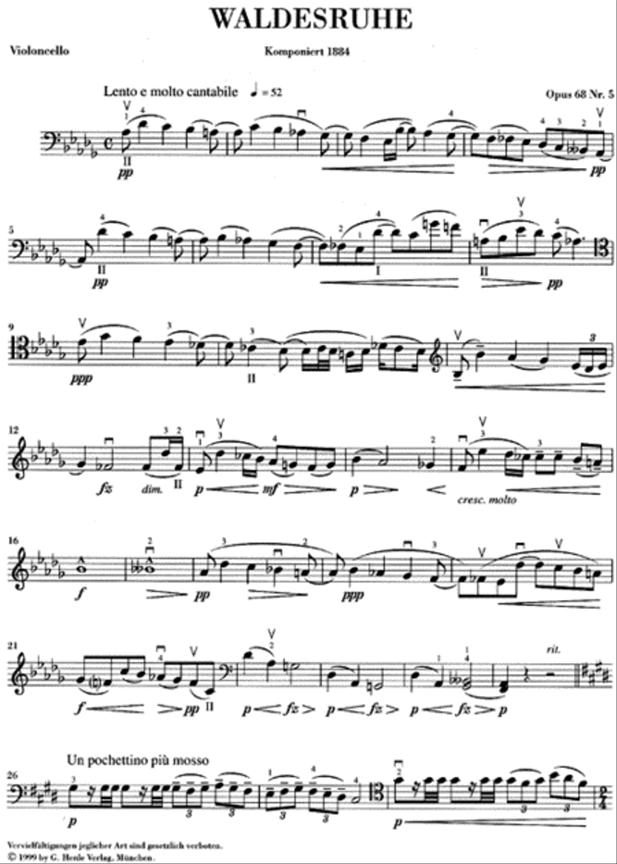 Waldesruhe (Silent Woods) Op. 68 Piano Accompaniment scores gallery preview page 2